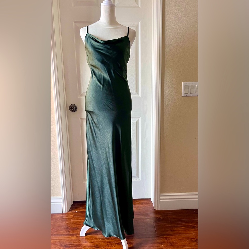 Blush BJ satin long dress size small